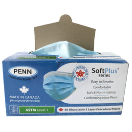 SoftPLus® - Canadian Made ASTM Level 1 Procedural / Surgical  Face Mask - PENN Protective Equipment